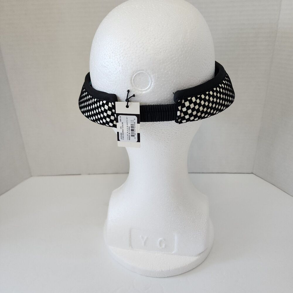 Lele Sadoughi Women's Checkered Visor Black and White New With Tags - Picture 3 of 8